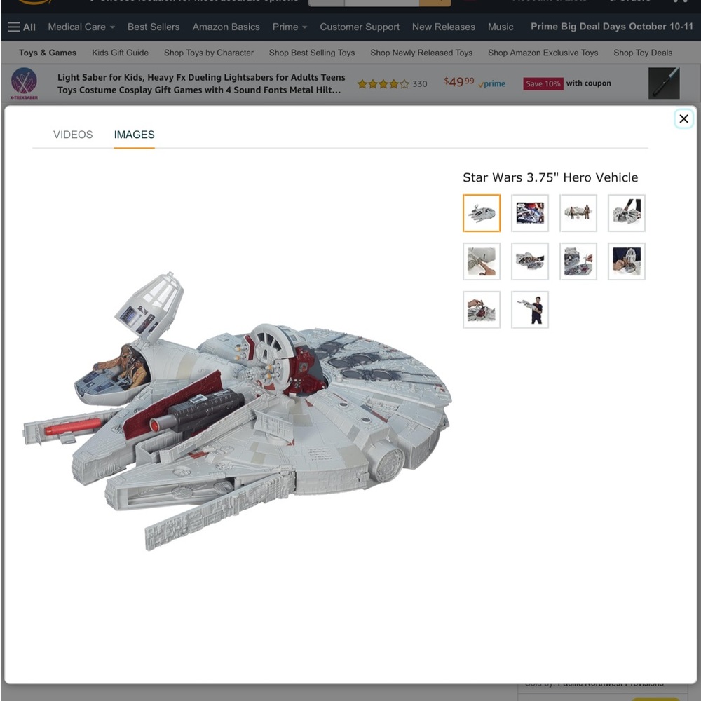 Star Wars The Force Awakens Battle Action Millenium Falcon  C-001C Hasbr…